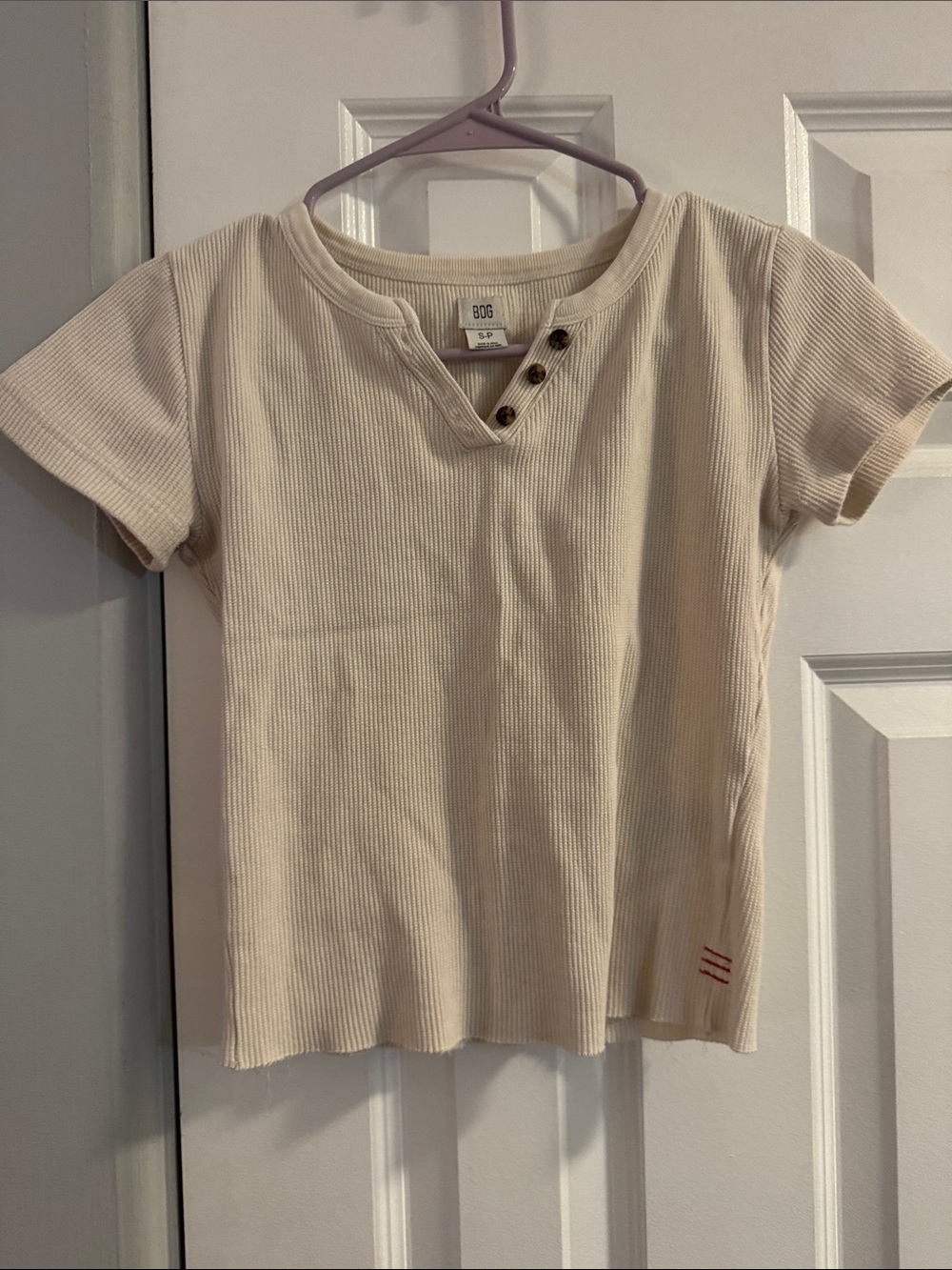 BDG Short-Sleeve Ribbed Henley Tee